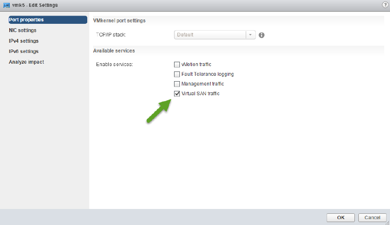Enable vSAN Traffic
