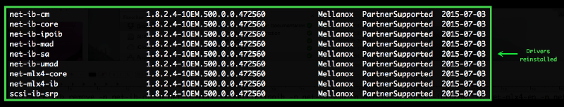 Mellanox Driver Installed